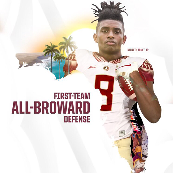 Marvin Jones Jr. First-Team All Broward Defense